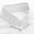 thumbnail image 6 of Qiyinn Men's Spring/Summer Solid Color Linen Button-Down Loose Stand Collar Short-Sleeve Shirt, 6 of 7