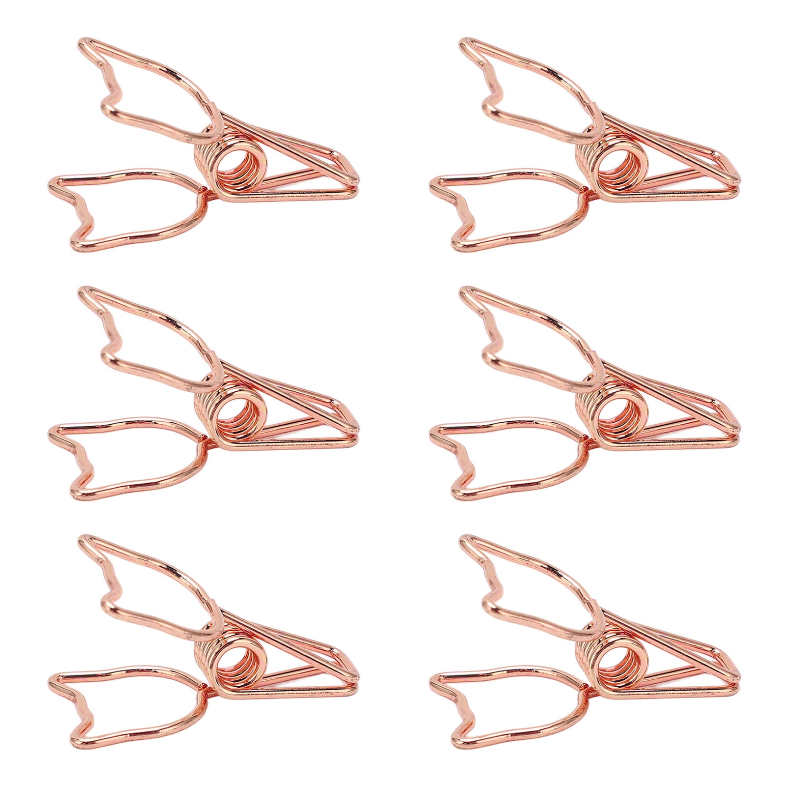 BOKYAN 100pcs Binder Clips Cute Cartoon Cat Shape Metal Hollowed Long Tail Clips Paper Clamps Office Supplies Rose Gold (5.91 inches / 15 cm)