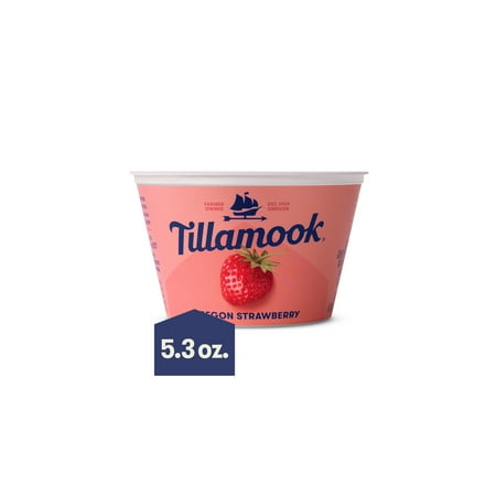 Tillamook Oregon Strawberry 2% Greek Yogurt, Fruit on Bottom, 5.3 oz