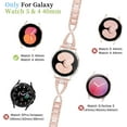 thumbnail image 3 of KOMI Galaxy Watch 4 Band X-Shape Band for Samsung Galaxy Watch 4 & 5 Band-40mm with Screen Protector Case, 20mm Quick Release Women Bling Diamond Luxury Metal Band & Bling Protective Cover Case, 3 of 6