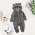 thumbnail image 2 of PINQI Cute Clothes for Boys Girls Children's Jumpsuit Autumn Winter Solid Color Thick Cute Cartoon Long Zipper Plush Climbing Suit Party Birthday, 2 of 9
