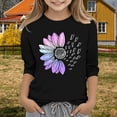 thumbnail image 2 of YunPes Shirts for Teens Girls Fashion Summer 3/4 Sleeve Tops Color Block Crew Neck 3/4 Sleeve Shirts Plaid Lightweight Blouses Cute, 2 of 4
