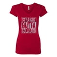 thumbnail image 2 of Straight Outta Colorado COL Fan | Fantasy Baseball Fans | Womens Sports Slim Fit Junior V-Neck Tee, Red, 2XL, 2 of 4