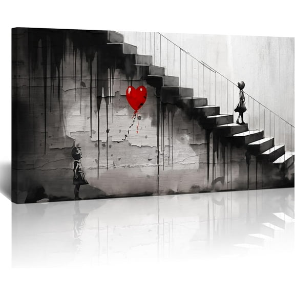 Aaheei Canvas Wall Art For Living Room Wall Decor For Bedroom Girl Room Office Decoration Kid Graffiti Street Wall Painting Banksy Watercolor Pictures Print Artwork Modern Home Decor