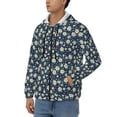 thumbnail image 3 of Vsdgher Daisy Floral B Mens Hoodies Zip Hoodie, Hoodies for Men, Zip-up Hooded Sweatshirt-Large, 3 of 5