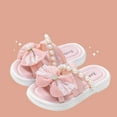 thumbnail image 4 of IVEYRTF Kids Summer Fashion Flower and Pearl Vintage Sandals Wedge Heel Beach Shoes for Casual Wear and Outdoor Activities Stylish Footwear for Girls(Pink#1,2.5-3.5 Years), 4 of 9