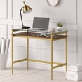 thumbnail image 4 of Evelyn&Zoe Mid-Century Modern 36" Wide Brass/Walnut Home Office, 4 of 7