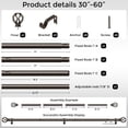 thumbnail image 6 of OLV 1" Adjustable Single Curtain Rod 30-60" with Twist Cage Finial Brown, 6 of 8