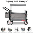thumbnail image 3 of Radio Flyer Odyssey Stroller Wagon, Baby Child Stroller Wagon with Canopy and Bag, Grey, 3 of 11