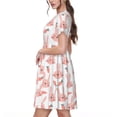 thumbnail image 2 of Naloa Rabbit Is And Carrots Print Womens Summer A-Line Dress with Pockets,Short Sleeve Dresses,Flowy Beach Swing Dress for Vacation Travel, 2 of 6