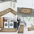 thumbnail image 6 of Boho Dark Brown Pattern Rugs and Mats Non Skid Washable Absorbent Microfiber Soft Kitchen Mat for Floor Set Of 2 Decor Stain Resistant 17"x47"+17"x30", 6 of 7