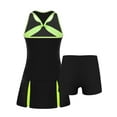 thumbnail image 4 of JanJean Girls Golf Tennis Dress Outfits Kids Tennis Skirt with Shorts Cotton Sports Skort Dress Black 12, 4 of 7