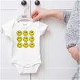 thumbnail image 5 of Positive Happy Faces Smile Emoticons Romper Boys or Girls Infant Baby Brisco Brands NB, 5 of 6