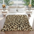 thumbnail image 3 of Abstract Brown Leopard Print Flannel Blanket for Bed,Travel and Camping, Impressionist Style Super Soft Cozy Blanket for All Seasons 60"x80", 3 of 7