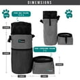 thumbnail image 3 of PetAmi Dog Food Travel Bag | Kibble Carrier for Dogs with Collapsible Dog Water Bowls Kit | Pet Food Travel Container Storage for Camping, Hiking Gear Accessories (Stripe Black, Grey), 3 of 8
