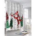 thumbnail image 3 of Fsddascl Christmas Snowman Shower Curtain Set - Small 36" x 72" Washable Bathtub Curtain with 12 Hooks, Xmas Snowflake Tree Grey Waterproof Fabric Stall Shower Curtains for Bathroom/Bathtub Décor, 3 of 6