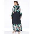 thumbnail image 3 of Tralilbee Robe Décontractée Moderne à Manches Longues Imprimée Grande Taille pour Femme Longue Mode Robe Décontractée Jusqu'au Sol Robe à Manches Longues 6TG Chandail, 3 of 5
