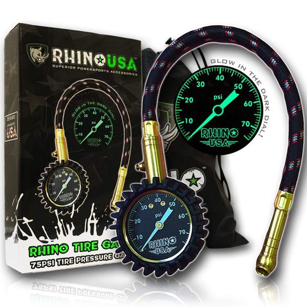 Rhino Usa Heavy Duty Tire Pressure Gauge 0 75 Psi New Free Shipping Walmart Com Walmart Com