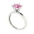 thumbnail image 2 of Solitaire Engagement Ring for Women - 2ct Simulated Pink Diamond in 14K White Gold Promise Ring, 2 of 6