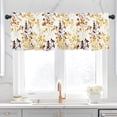 thumbnail image 2 of Burnt Orange Black Floral Kitchen Curtains Valances for Windows Fall Autumn Harvest Leaf Flowers Rod Pocket Small Valance Window Treatments Half Short Curtain 45x18 Inch for Bathroom Living Room, 2 of 7