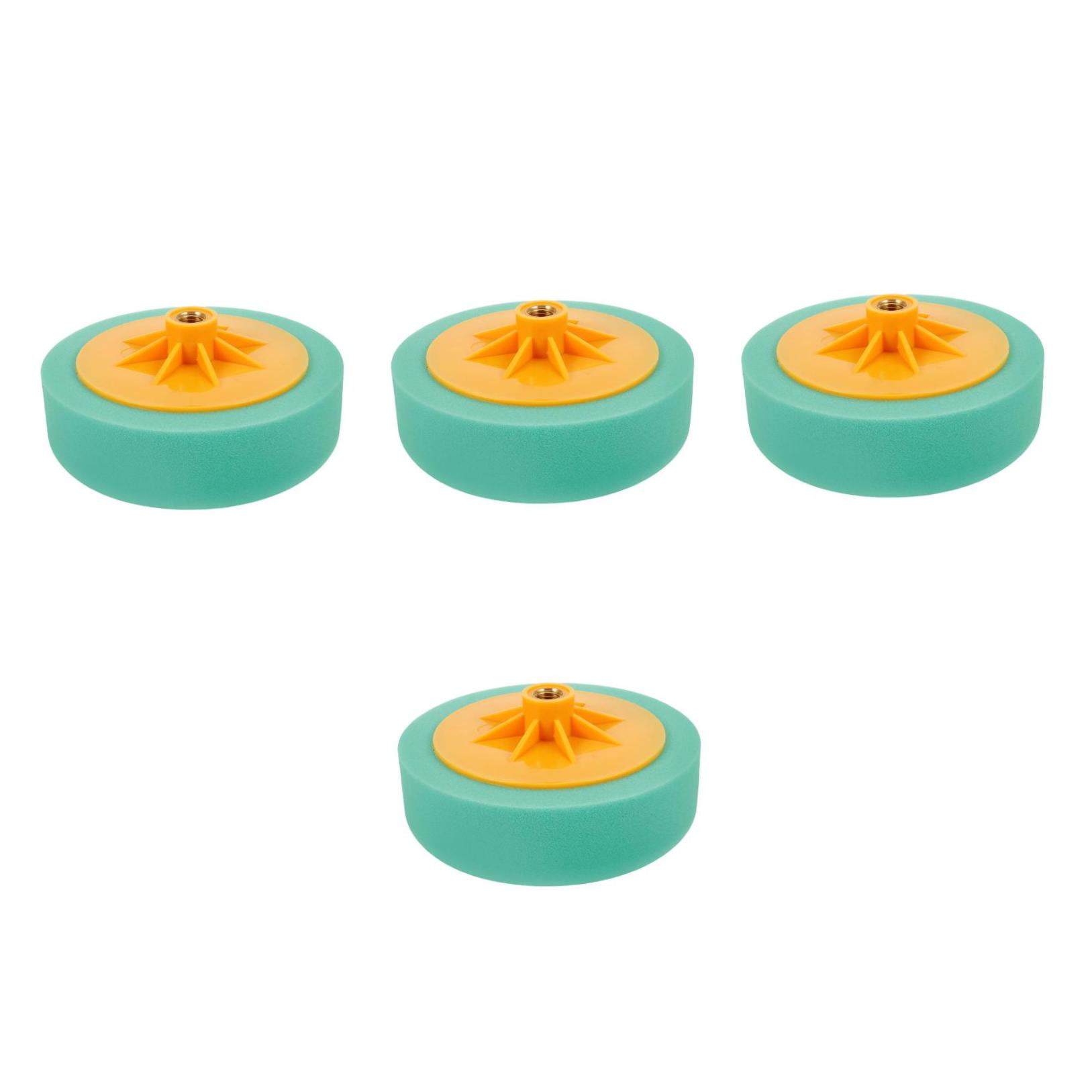 Raindrops 4-Pack Honeycomb Polyester Car Wax Applicator Pads, Buffing Sponge Set for Car Detailing, Fits Drill Buffer Polisher