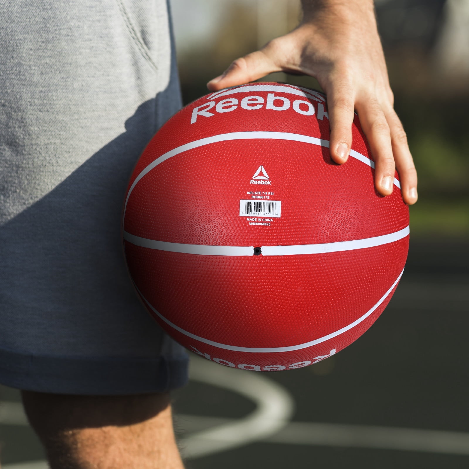 Reebok Size 6 Basketball with inflatable Pump - Durable Rubber Basketball for Indoor & Outdoor Play, Red – Official Size 6 Basketball for Adults and Teens