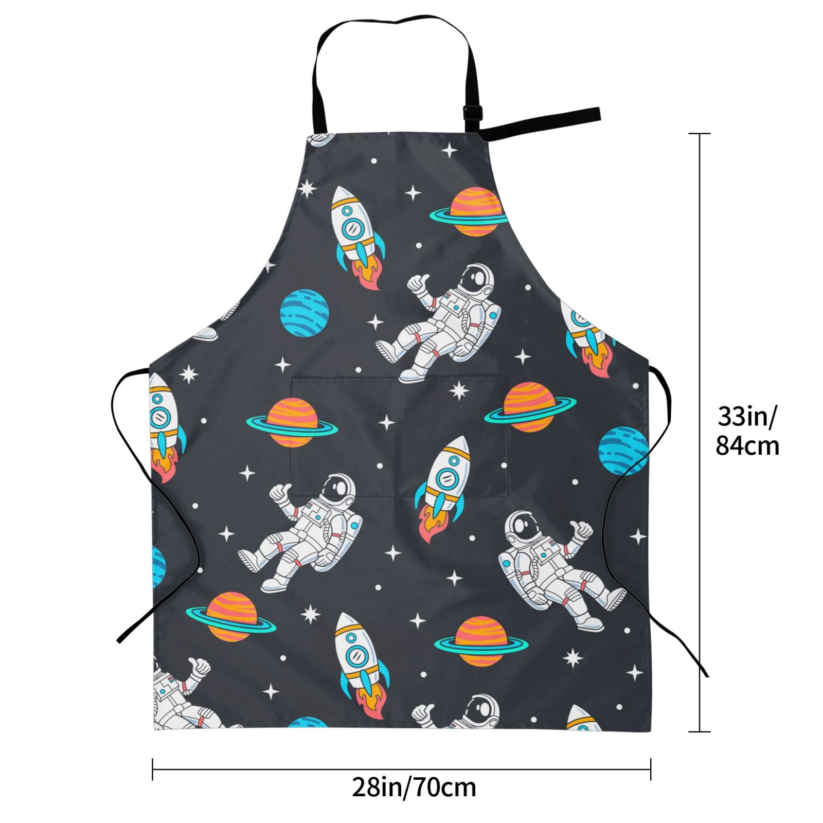 Kdxio Space Apron with Pockets Adjustable Kitchen Aprons for Men Women Waterproof Aprons for Cooking,Drawing,Crafting, Baking Household Cleaning