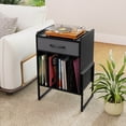 thumbnail image 4 of Costway Record Player Stand Turntable Stand with Drawer & Record Holder Display Shelf Black & Gray, 4 of 10