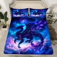 thumbnail image 2 of Manfei Dragon Bed Sheets,Western Fantasy Theme King Sheets,Dream Purple Blue Sheet Set For Boys Kids,Luxury Bedroom Decor,4pcs, 2 of 7