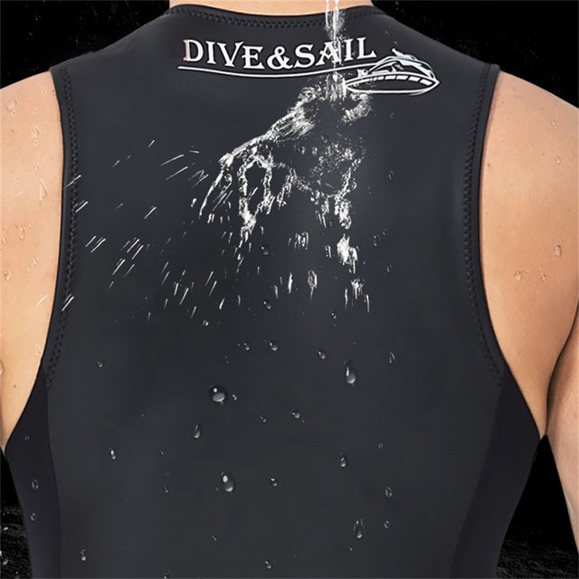 DIVE SAIL 2MM Neoprene Wear-resistant Sleeveless Short Pants Wetsuit Rash Guards Textile Technology Girls Surfing Snorkel Suits male vest 3XL
