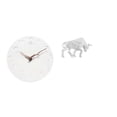thumbnail image 1 of Reloj De Pared Decorativo Silencioso Con Moderna Escultura De Toro De Resina, Fácil De Leer, Ideal Para El Hogar, La Oficina, La Cocina, La Sala De Estudio Y La Estantería De Mesa., 1 of 8