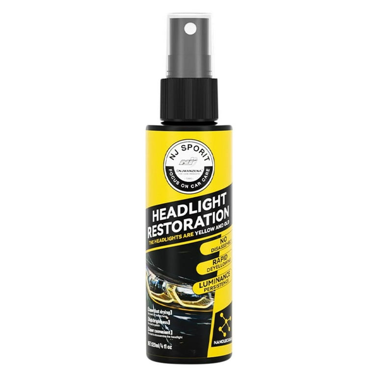 Car Headlight Restoration Spray, Headlight Restorer Liquid Spray, Headlamp  Brightener Car Care Repair Kit, Uvresistant & Effective Headlight Coating  Spray 120Ml 