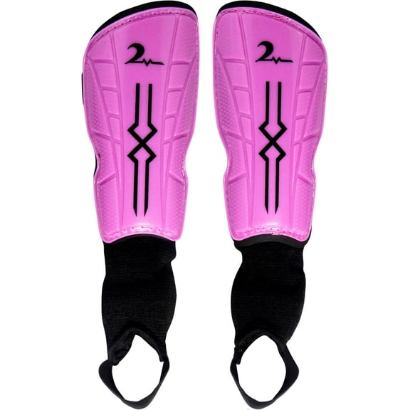 Kids Soccer Shin Guards with Foam Backing & Adjustable Straps. Fits Ages 3-5. Pink