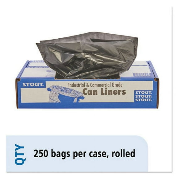 Total Recycled Content Plastic Trash Bags, 10 Gal, 1 Mil, 24" X 24", Brown/black, 250/carton | Bundle of 2 Cartons