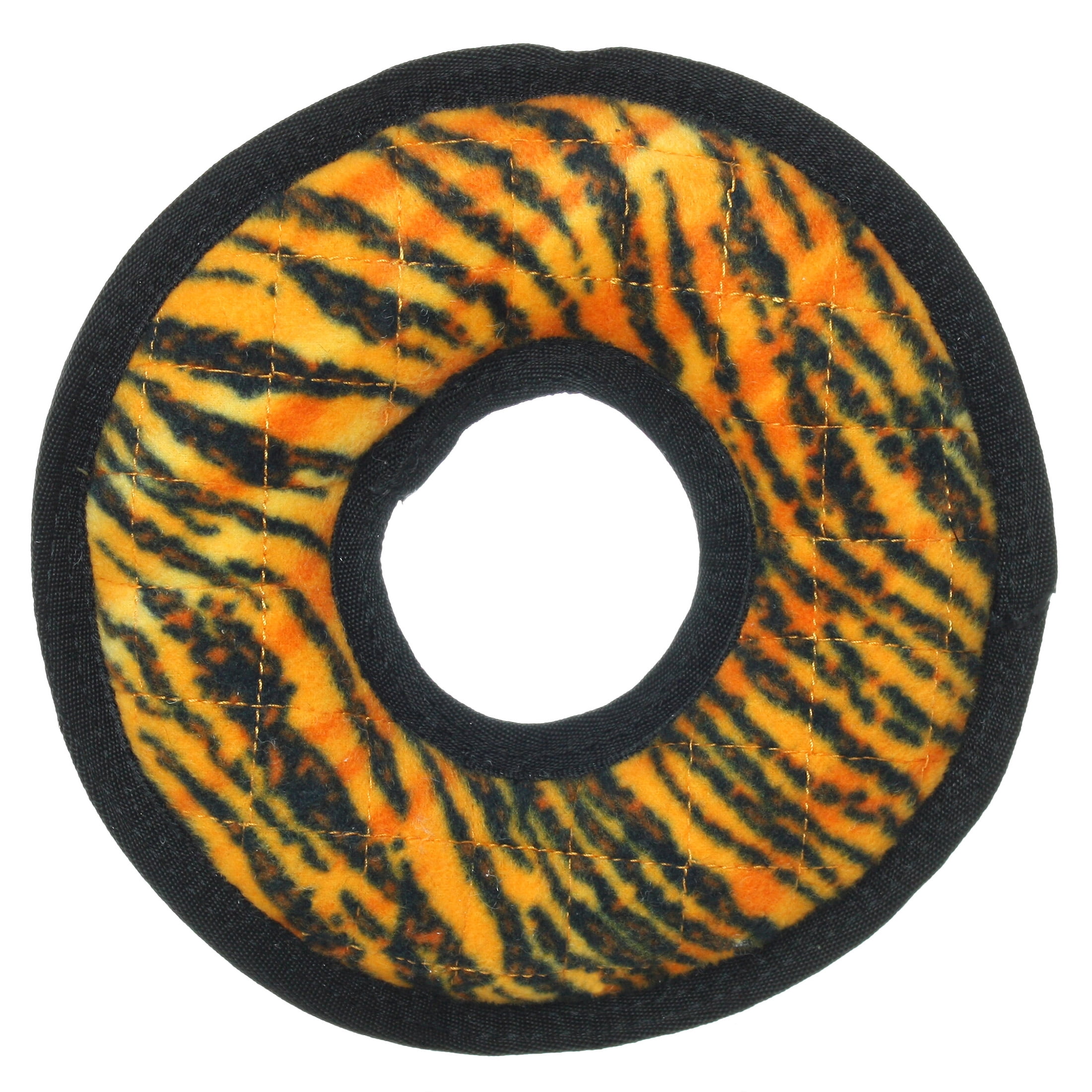 Tuffy Mega Jr Ring Tiger Durable Plush Squeaky Dog Toy