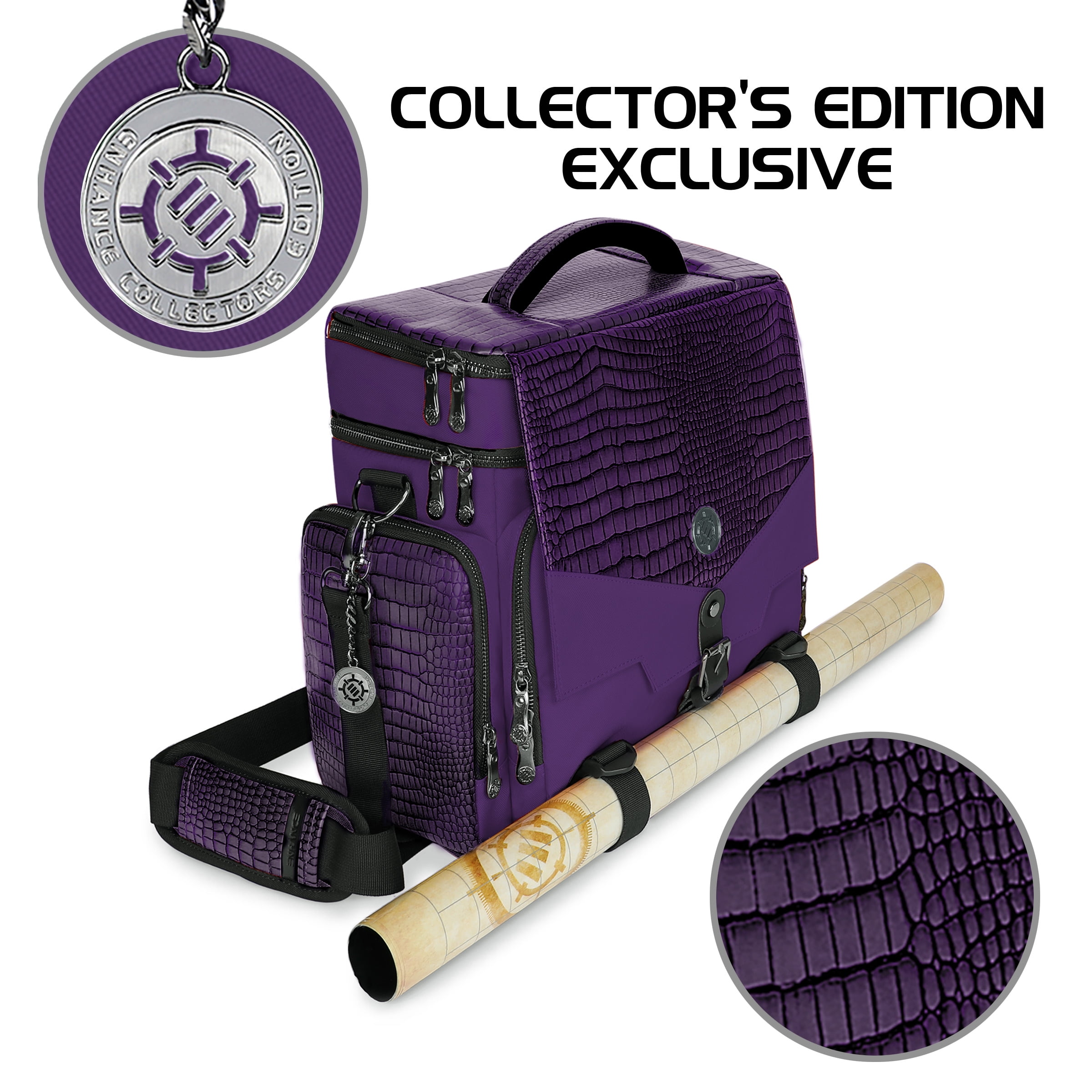 ENHANCE Collector's Edition Tabletop RPG Adventurer's DnD Bag with Dragon Hide (Dragon Purple)