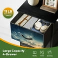 thumbnail image 5 of 4 Drawer Vertical Storage Dresser Beautiful cloudscape sea sunrise shot with Wood Top Fabric Pull Drawers, 5 of 8