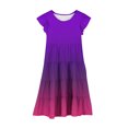 thumbnail image 4 of lcziwo Girls Summer Boho Sun Dress Tween Ruffles Tiered Dresses Gradient Casual Midi Dress Purple 12 Years, 4 of 6