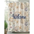 thumbnail image 2 of Fsddascl Coastal Shell Shower Curtain Set - Small 36" x 72" Bathtub Curtain with 12 Hooks, Summer Beach Ocean Sea Starfish Burlap Waterproof Fabric Stall Shower Curtains for Bathroom/Bathtub, 2 of 6
