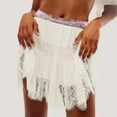 thumbnail image 2 of UANWENN Ladies' Solid Color Ballet Style High Waisted Half Skirt with Irregular Hem and Lace Ruffle Skirts for Women Long Length Ballet Skirt Long Skirt with Slit Crop Top and Skirt Set for Women Rip, 2 of 9