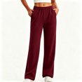 thumbnail image 5 of VBVC Women's Straight Leg Sweatpants , Soft Stretchy Lounge Trousers For Women , Ladies' Y2K Casual Active Pants with Pockets, S-2XL, 5 of 6