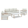 thumbnail image 2 of Jennifer Taylor Home Calarono 4pc Upholstered Teak & Aluminium Patio Conversation Set Sand Dune Chenille, 2 of 8