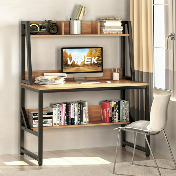 Vipek Computer Desk With Hutch And, Small Desk With Bookcase Hutch