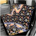 thumbnail image 3 of Yuyamidu 14 PCS Hippie Flower Car Seat Cover Set Butterfly Auto Steering Wheel Cover Seat Belt Pad Cup Holder Auto Armrest Cover Headrest Covers Keychain, 3 of 7