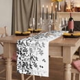 thumbnail image 2 of Black Leaves Table Runner, Summer Botanical Washable Cotton Linen Table Runners 90 Inches Long, Dresser Scarf Runner for Dining/Coffee/Kitchen/Hallway Tables 13''x90'' Farmhouse Abstract Art, 2 of 9