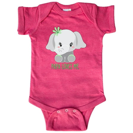 

Inktastic Papa Loves Me- cute elephant Gift Baby Boy or Baby Girl Bodysuit