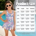 thumbnail image 7 of Xixirimido Colorful Stars Galaxy Print Girls Swimsuits One Piece Sleeveless Swimwear with Skirt Modest Bathing Suit with Built-in Shorts Beach Vacation Swim Dress, 6-7 Years, 7 of 7