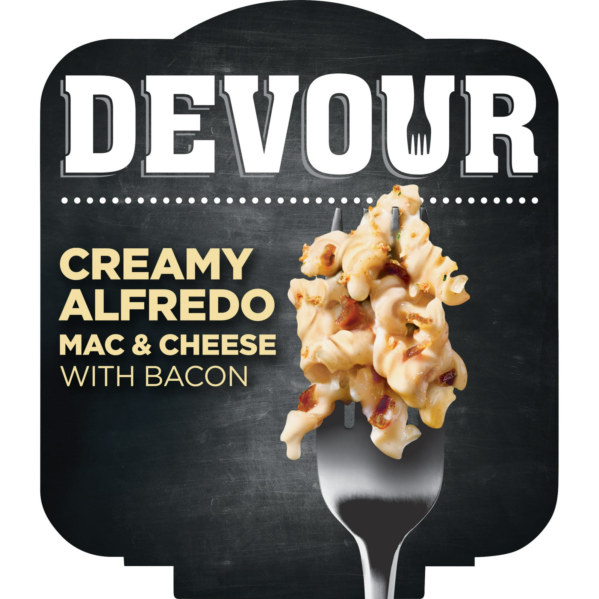 DEVOUR Macaroni and Cheese Dinner, 1 Kit, for Easy Dinner or Dinner Sides, Creamy Alfredo Mac & Cheese with Bacon, 4.1 oz