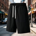 thumbnail image 5 of DODADAWANJ Men's Summer Shorts Lightweight Quick Dry Basketball Athletic Shorts Loose Elastic Waist Long Shorts with Drawstring Daily Wear Black XS, 5 of 5