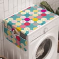 thumbnail image 1 of Vintage Washing Machine Organizer, Patchwork Pattern with Polka Dots and Stripes on Blue Toned Background Colorful, Anti-slip Fabric Top Cover for Washer and Dryer, Multicolor, by Ambesonne, 1 of 1